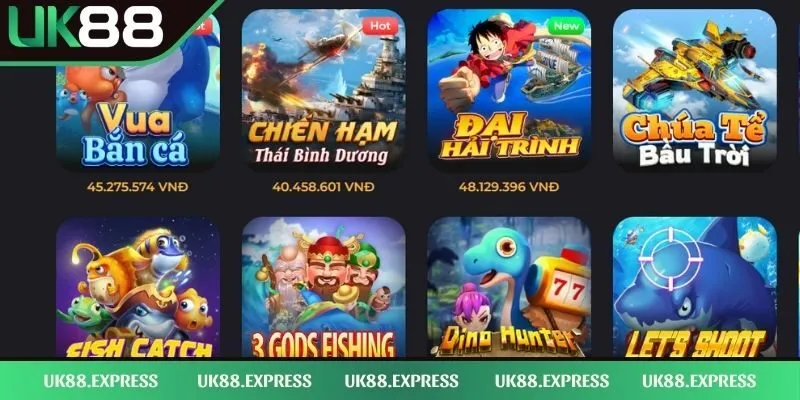 Các Loại Bắn Cá Tại UK88 Ăn Tiền Hot Nhất Ngư Thủ Mê Mệt 1 Sảnh game bắn cá lừng danh trong cộng đồng