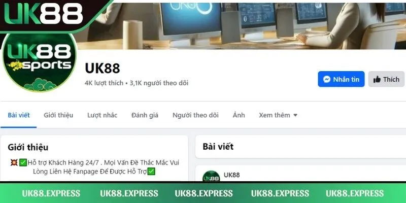 Hướng Dẫn Nhận Giftcode UK88 Dễ Dàng Nhất Cho Tân Binh 1 Like fanpage và chụp hình để nhận code tân thủ