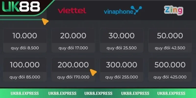 Hướng Dẫn Nạp Tiền UK88 Nhanh Chóng Theo Từng Phương Thức 2 Hướng dẫn nạp tiền UK88 nhanh chóng bằng thẻ cào